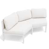 Aluminum Outdoor Curved Sectional Sofa 2-Seater