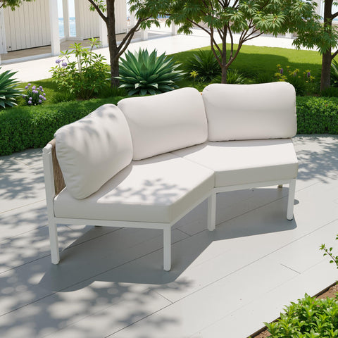 Pellebant Aluminum Outdoor Curved Sectional Sofa 2-Seater