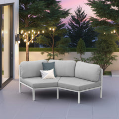 Aluminum Outdoor Curved Sectional Sofa 2-Seater