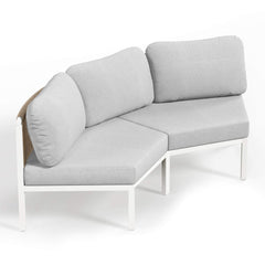 Aluminum Outdoor Curved Sectional Sofa 2-Seater