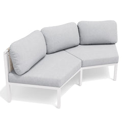Aluminum Outdoor Curved Sectional Sofa 2-Seater