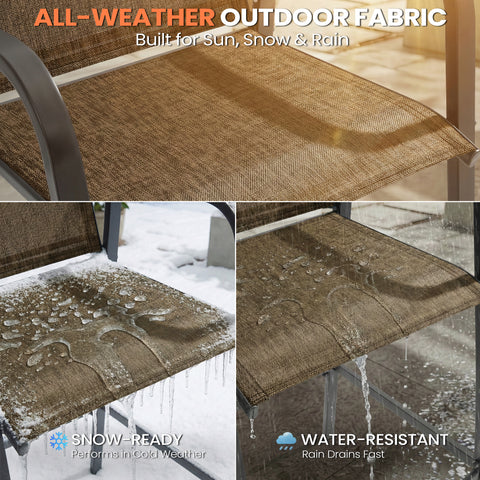 Pellebant Outdoor Bar Stools Set of 2 with Textilene Seat