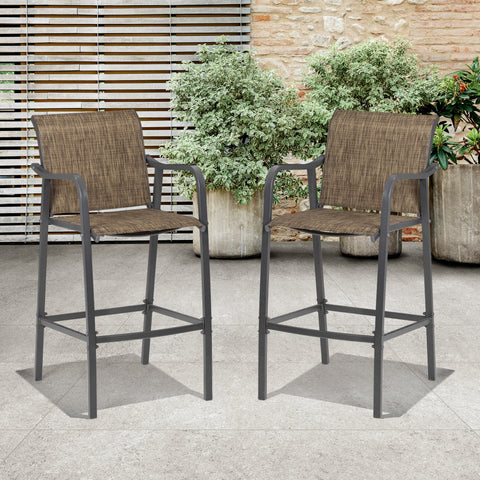 Pellebant Set of 2 Lightweight Outdoor Patio Bar Stools