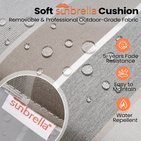 Pellebant Outdoor Aluminum Swivel Bar Stools with Sunbrella Cushion Set of 2