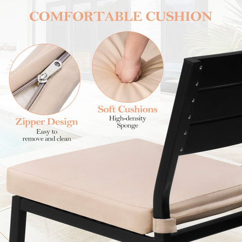 Outdoor Bar Stools with Cushions, Set of 2