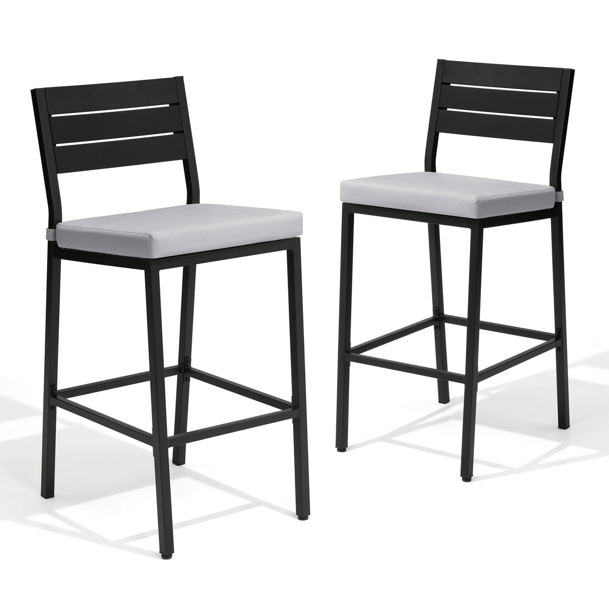 Pellebant Outdoor Bar Stools Set of 2 with Cushions