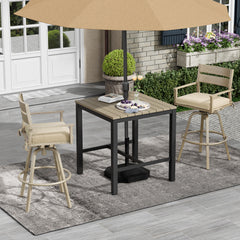 28.7" Aluminum Outdoor Swivel Bar Stools with Sunbrella Cushions, Set of 2