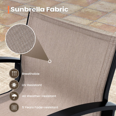 Pellebant 28.3" Aluminum Outdoor Swivel Bar Stools With Sunbrella Fabric (Set of 2)