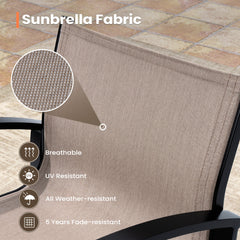 Pellebant 28.3" Aluminum Outdoor Swivel Bar Stools With Sunbrella Fabric (Set of 2)