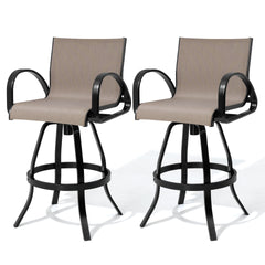 Aluminum Outdoor Swivel Bar Stools with Sunbrella Fabric, Set of 2