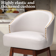 31.9" Swivel Faux Leather Bar Stool Set of 2