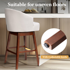 31.9" Swivel Faux Leather Bar Stool Set of 2
