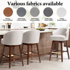 31.9" Swivel Faux Leather Bar Stool Set of 2