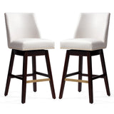 30.6" Bar Height Swivel Stools, Faux Leather Chairs with Backrest, Set of 2