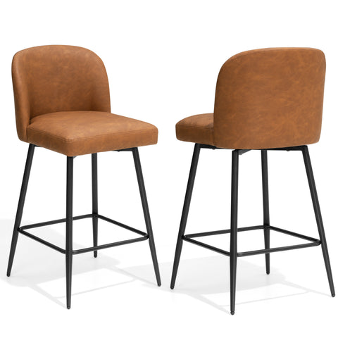 Pellebant Swivel 26.8'' Faux Leather Counter Stool (Set of 2)