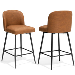 Swivel 26.8" Faux Leather Counter Stools, Set of 2