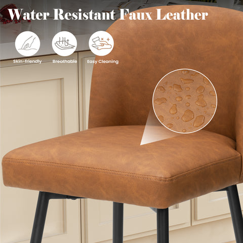Pellebant Swivel 26.8'' Faux Leather Counter Stool (Set of 2)