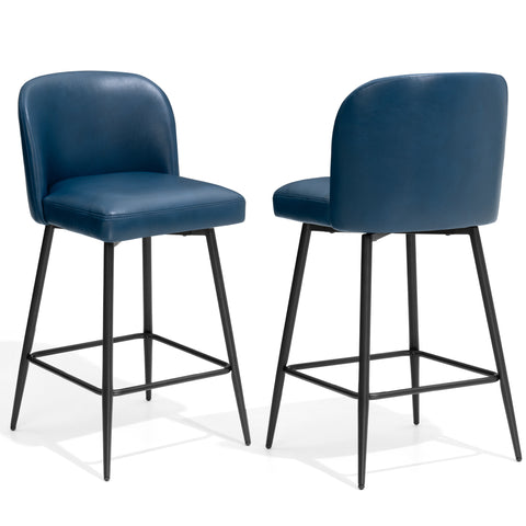 Pellebant Swivel 26.8'' Faux Leather Counter Stool (Set of 2)
