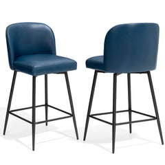 Swivel 26.8" Faux Leather Counter Stools, Set of 2
