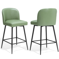 Swivel 26.8" Faux Leather Counter Stools, Set of 2