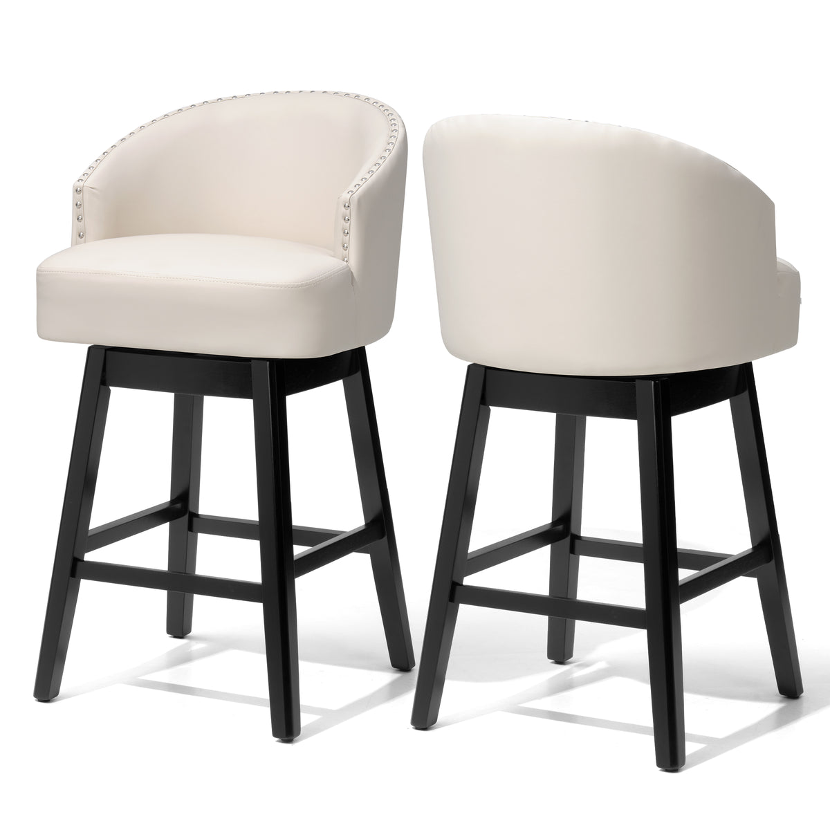 30.3" Swivel Faux Leather Counter Stool Set of 2