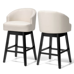 30.3" Swivel Faux Leather Counter Stool Set of 2