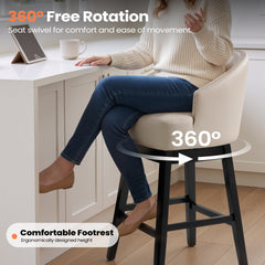 30.3" Swivel Faux Leather Counter Stool Set of 2