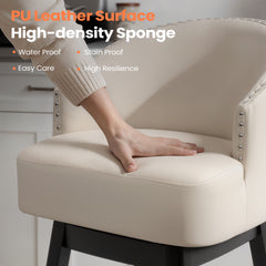30.3" Swivel Faux Leather Counter Stool Set of 2
