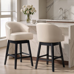 30.3" Swivel Faux Leather Counter Stool Set of 2