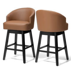 30.3" Swivel Faux Leather Counter Stool Set of 2