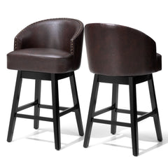 30.3" Swivel Faux Leather Counter Stool Set of 2