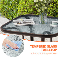 27 in. Square Aluminum Outdoor Bar Height Table with Umbrella Hole