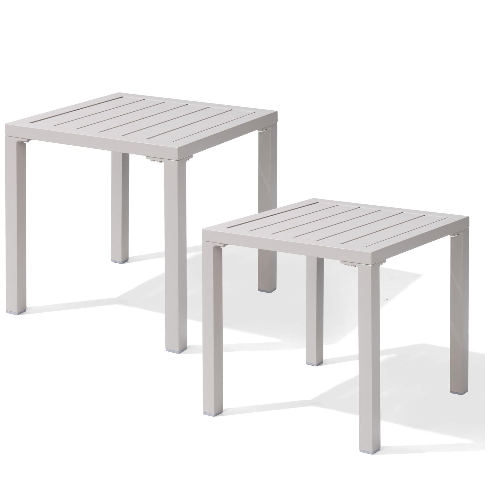 Pellebant Aluminum Square Side Table Small Patio Coffee Bistro
