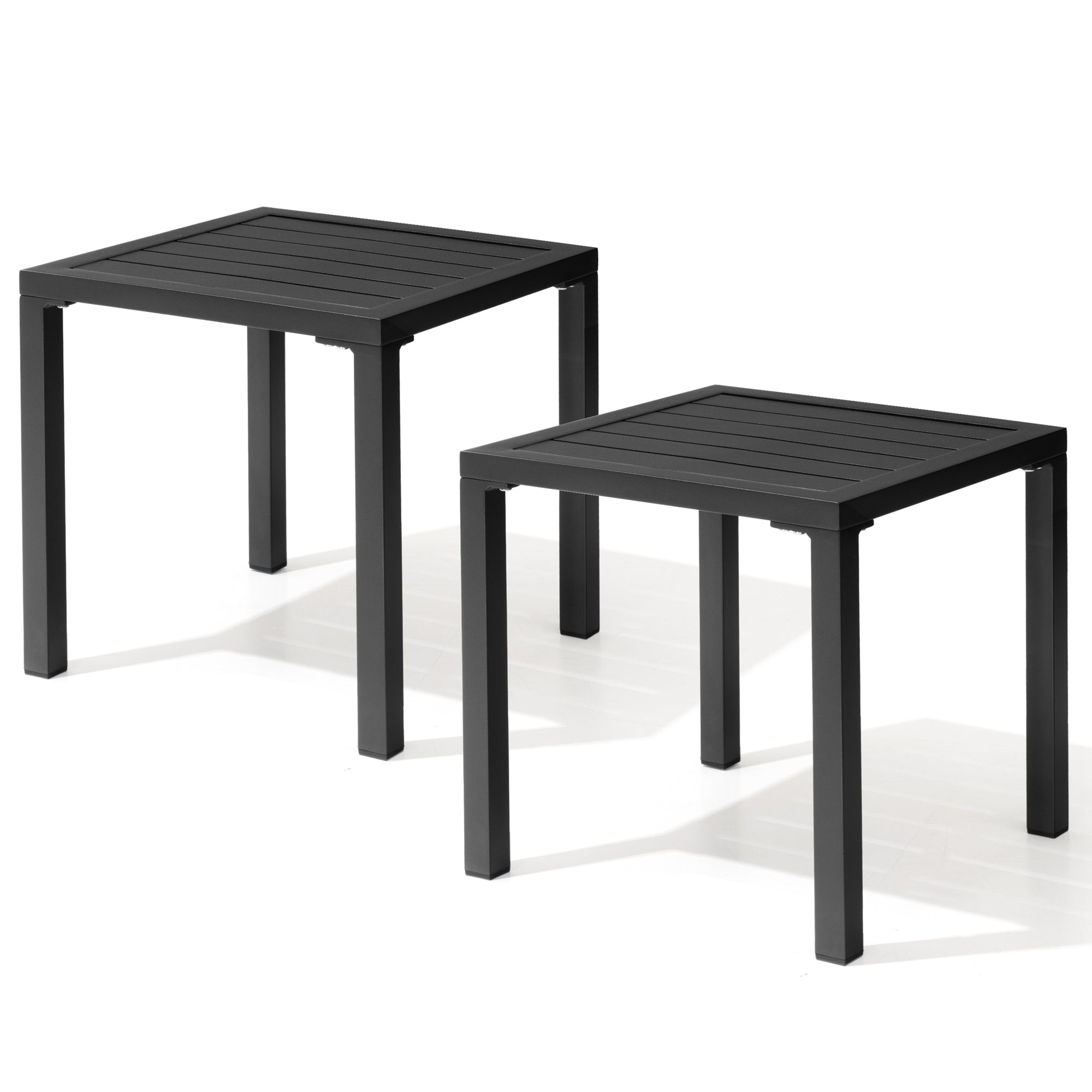 Pellebant Aluminum Square Side Table Small Patio Coffee Bistro