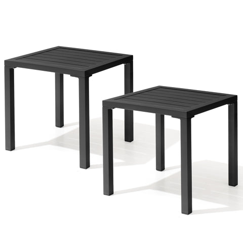 Pellebant Aluminum Square Side Table Small Patio Coffee Bistro