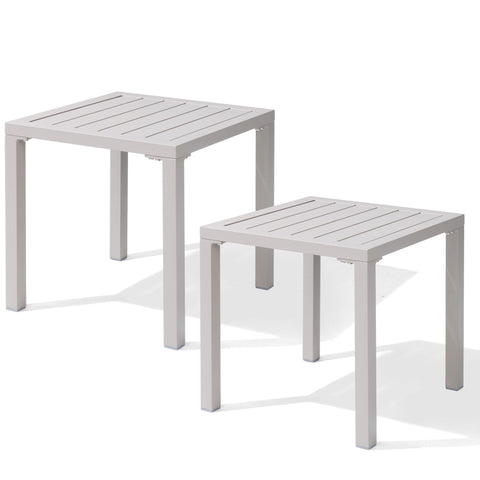 Pellebant Aluminum Square Side Table Small Patio Coffee Bistro