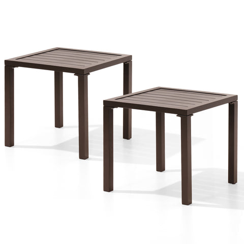 Pellebant Aluminum Square Side Table Small Patio Coffee Bistro