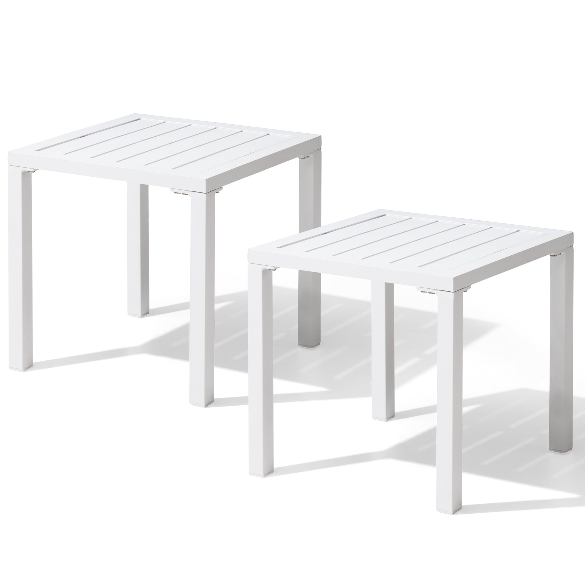 Pellebant Aluminum Square Side Table Small Patio Coffee Bistro