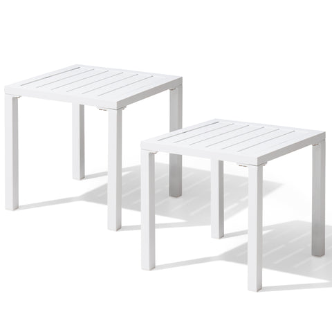 Pellebant Aluminum Square Side Table Small Patio Coffee Bistro