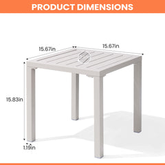 16 in. Square Aluminum Outdoor Side Table