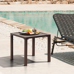 16 in. Square Aluminum Outdoor Side Table