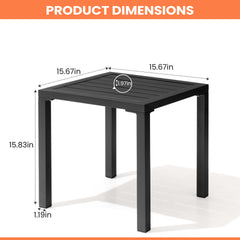 16 in. Square Aluminum Outdoor Side Table