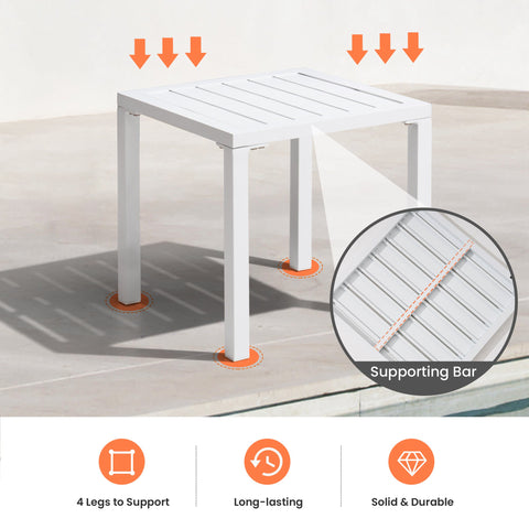 Pellebant 16 in. Aluminum Square Outdoor Side Table