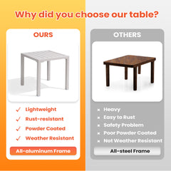 16 in. Square Aluminum Outdoor Side Table