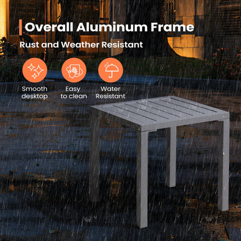 Pellebant 16 in. Aluminum Square Outdoor Side Table