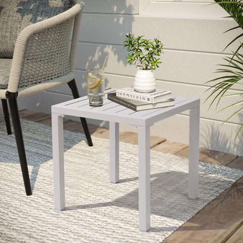 Pellebant 16 in. Aluminum Square Outdoor Side Table