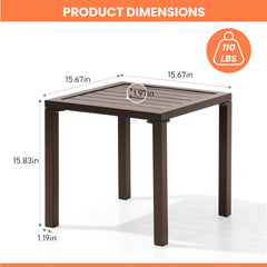 16 in. Square Aluminum Outdoor Side Table