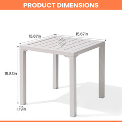 16 in. Square Aluminum Outdoor Side Table