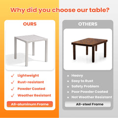 16 in. Square Aluminum Outdoor Side Table