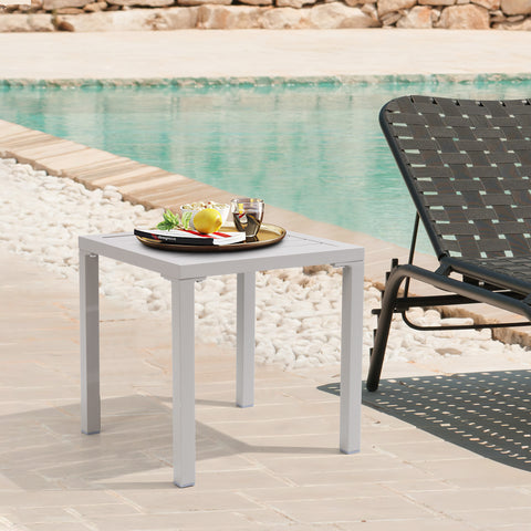 Pellebant 16 in. Aluminum Square Outdoor Side Table